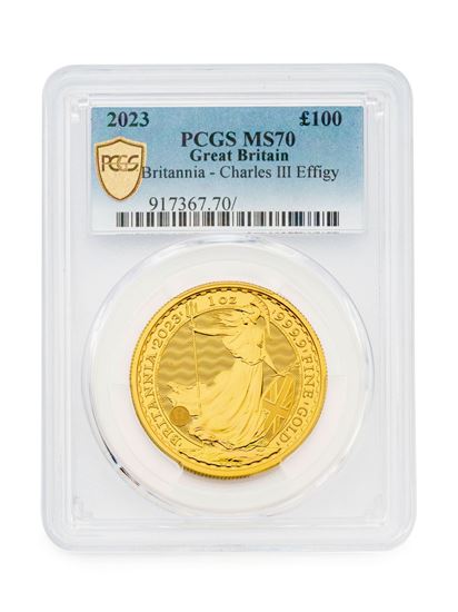 PCGS 2023 1oz Gold Britannia KCIII MS70