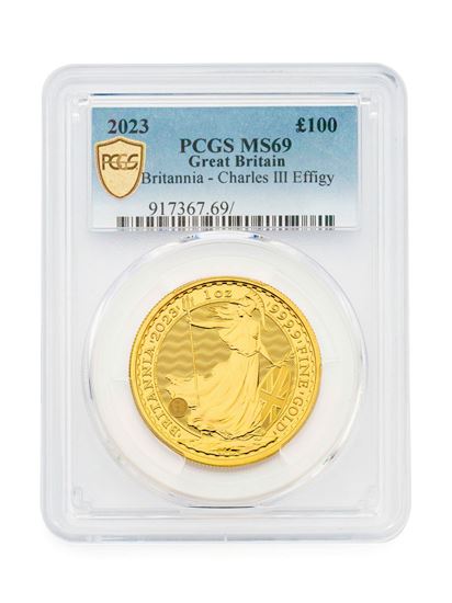PCGS 2023 1oz Gold Britannia KCIII MS69