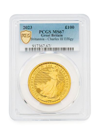PCGS 2023 1oz Gold Britannia KCIII MS67