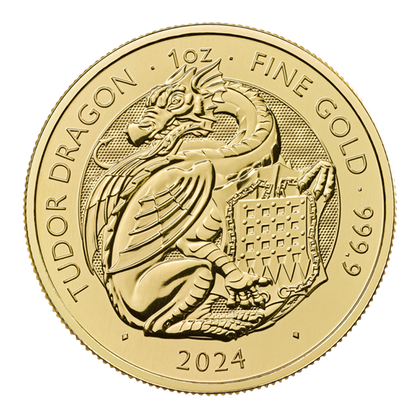 2024 1oz UK Tudor Beast 'Tudor Dragon' Gold Coin