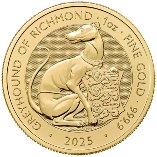 2025 1oz UK Tudor Beast 'Greyhound of Richmond' Gold Coin