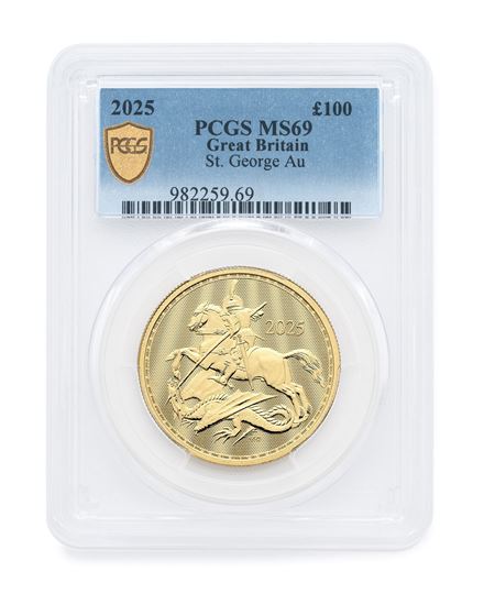 PCGS 2025 1oz Gold 'St George and the Dragon' MS70