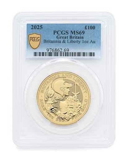 PCGS 2025 1oz UK Britannia Liberty Gold Coin