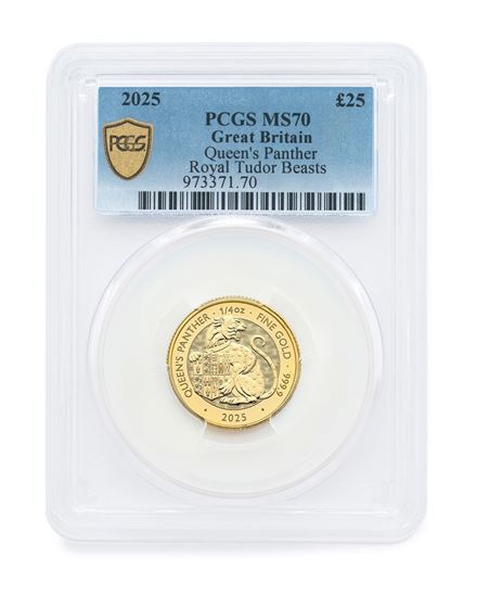 PCGS 2025 1/4oz Gold Tudor Beast 'Panther' MS70