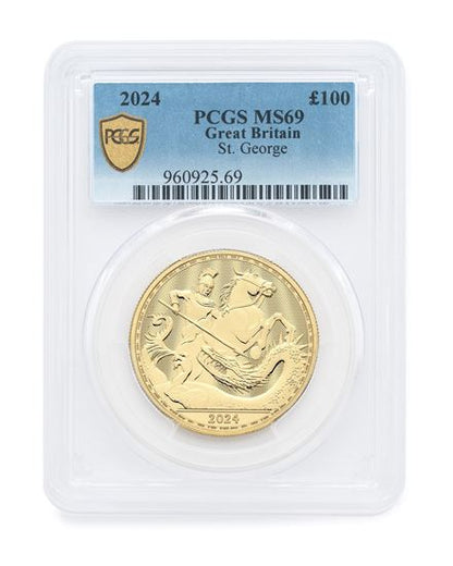 PCGS 2024 1oz Gold 'St George and the Dragon' MS69