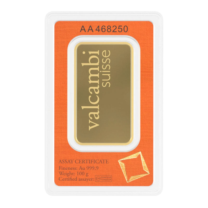 100g Gold Bar Valcambi