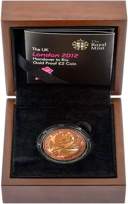 2012 Olympic Handover £2 Gold Proof Coin (Box & COA)