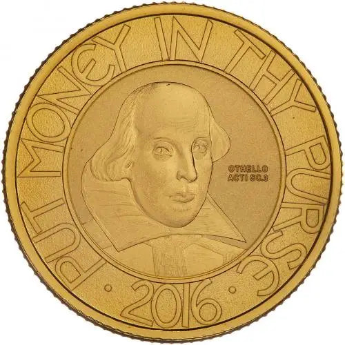 2016 William Shakespeare 1/4oz Gold Proof Coin (Box & COA)