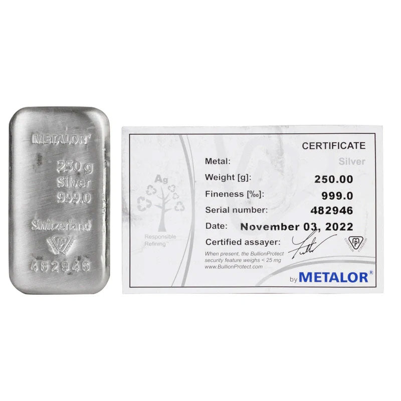 250g Silver Bar Metalor