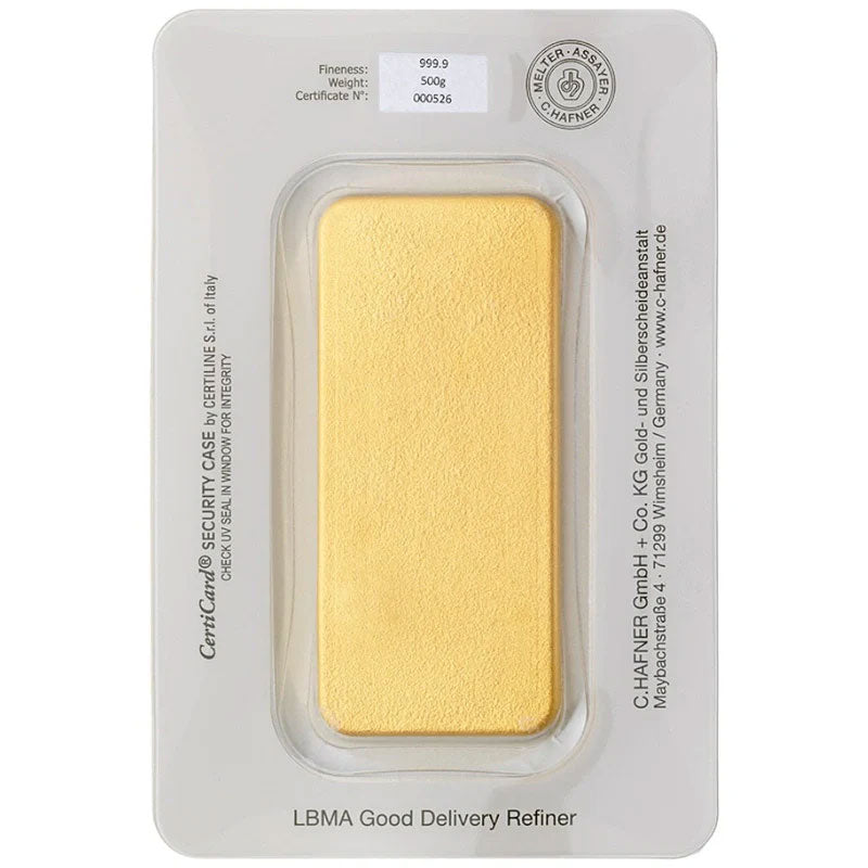 500g Gold Bar C. Hafner Cast