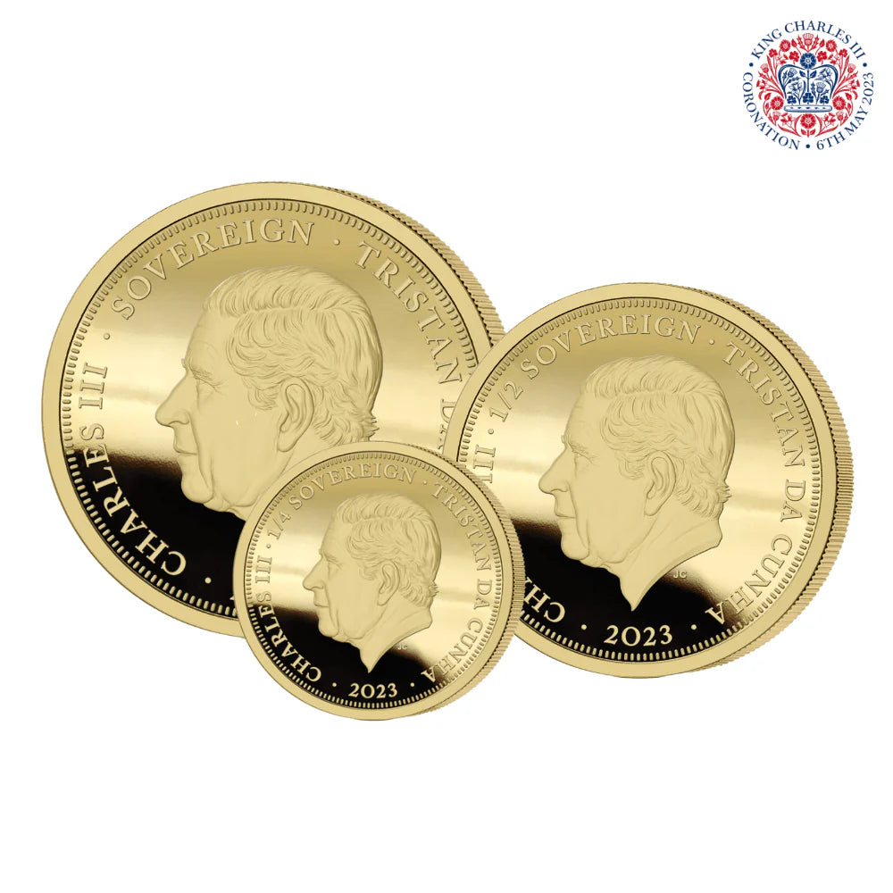 The Coronation of King Charles III 22k Gold Fractional Sovereign Set