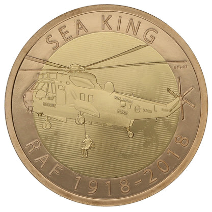 2018 RAF Sea King Helicopter £2 Gold Proof Coin (Box & COA)