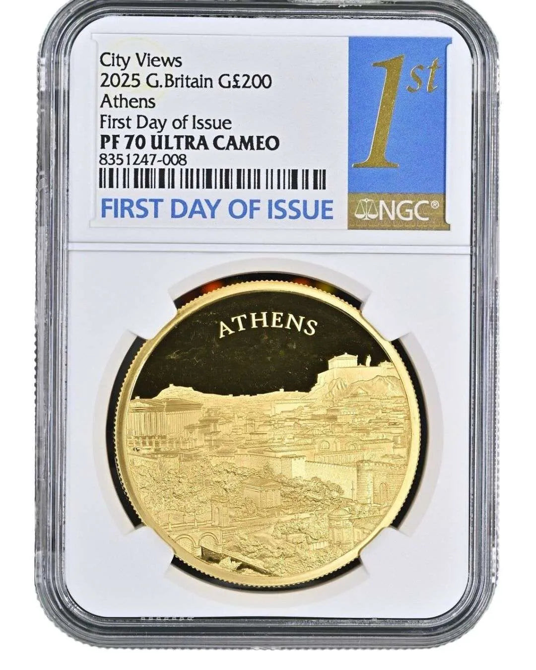 2oz Gold 2025 Athens City views NGC PF 70 ULTRA CAMEO