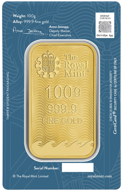 NEW 100g Gold Britannia Minted Bar