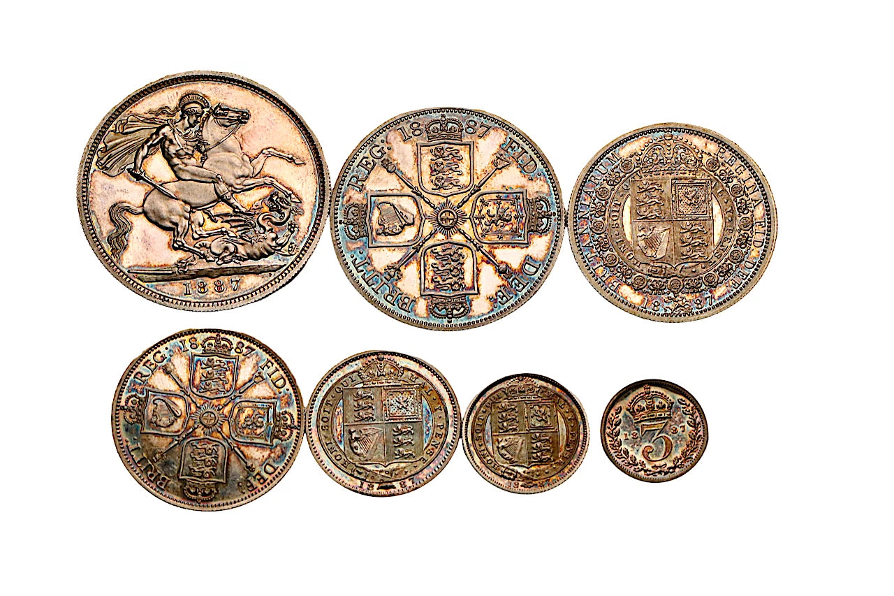 1887 11-Coin Gold Proof set Five Pound to Threepence NGC PF61 - PF65 Ultra Cam