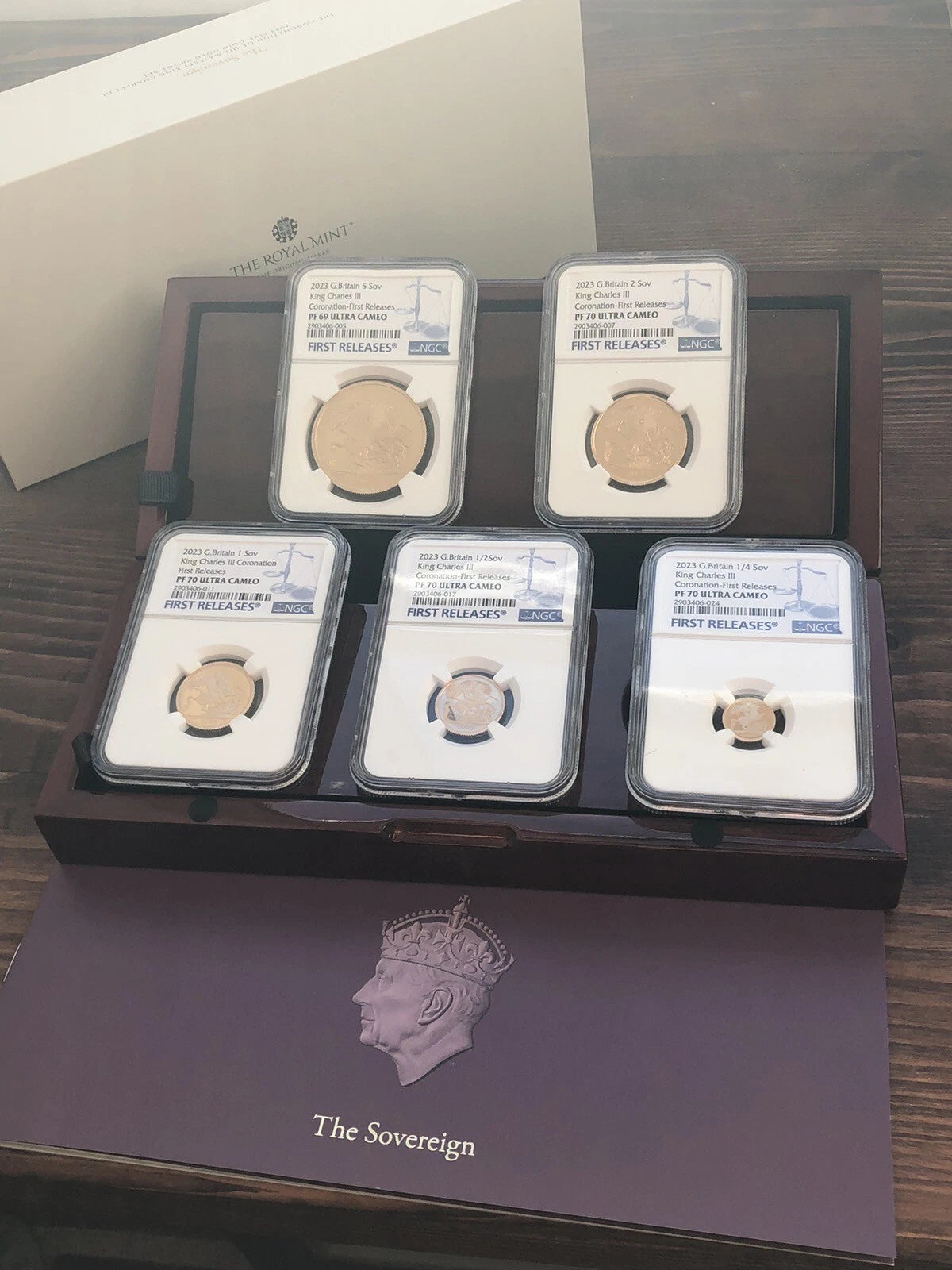 2023 Charles III Coronation Sovereign Five-Coin Gold Proof Set NGC Certificated