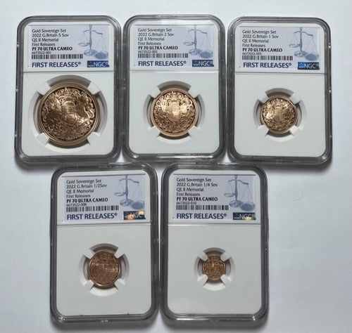 The Memorial Sovereign 5 Coin Set 2022 NGC PF70